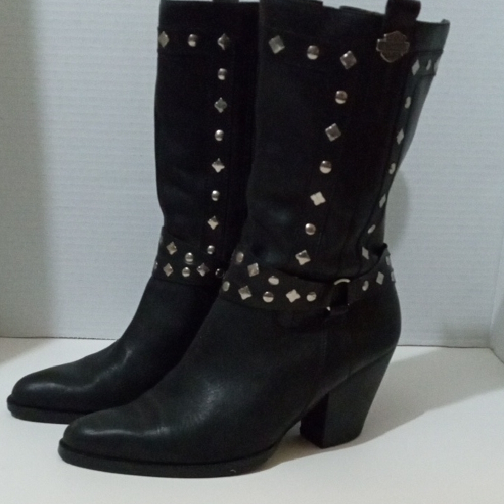 Harley Davidson Black Studded Women's Boots
